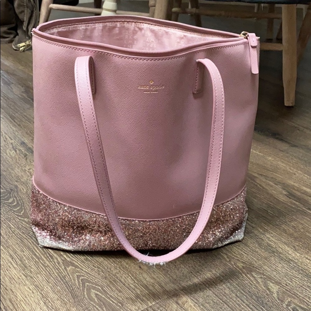 KATE SPADE ROSE GOLD WITH GLITTER BAG